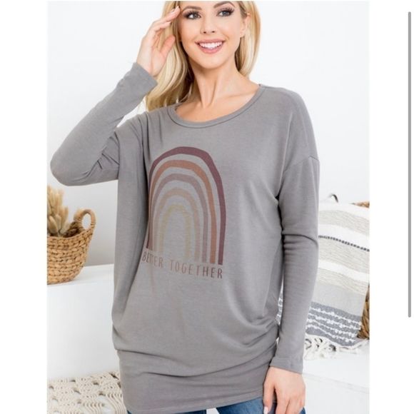 Better Together Rainbow Graphic top - Picture 2 of 4